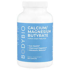 BodyBio Butyrate de calcium/magnésium 250 capsules sans OGM