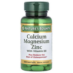 Nature's Bounty Calcium-Magnésium-Zinc avec vitamine D3 100 comprimés-capsules enrobés